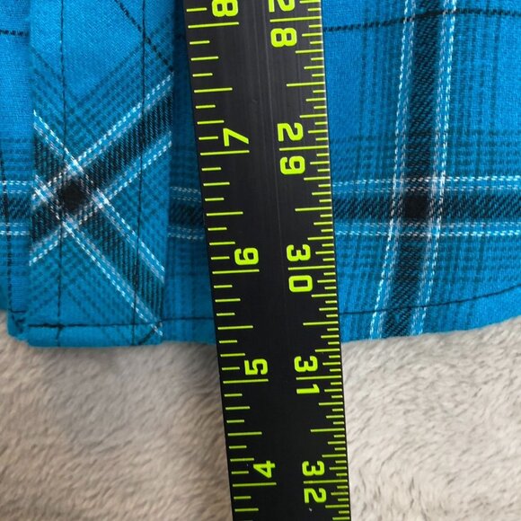 Wrangler Mens Shirt Large Long Sleeve Pearl Snaps Plaid Casual Classic Y2K Blue - Picture 3 of 11